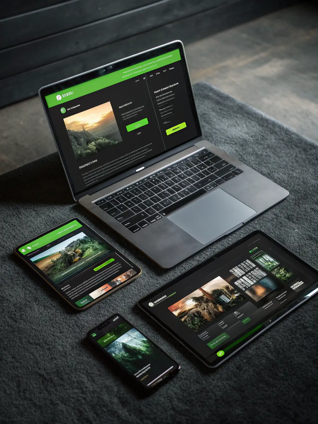 A sleek, modern website displayed on various devices, showcasing responsive design, reflecting Baobab Web Agency's web design and development service.